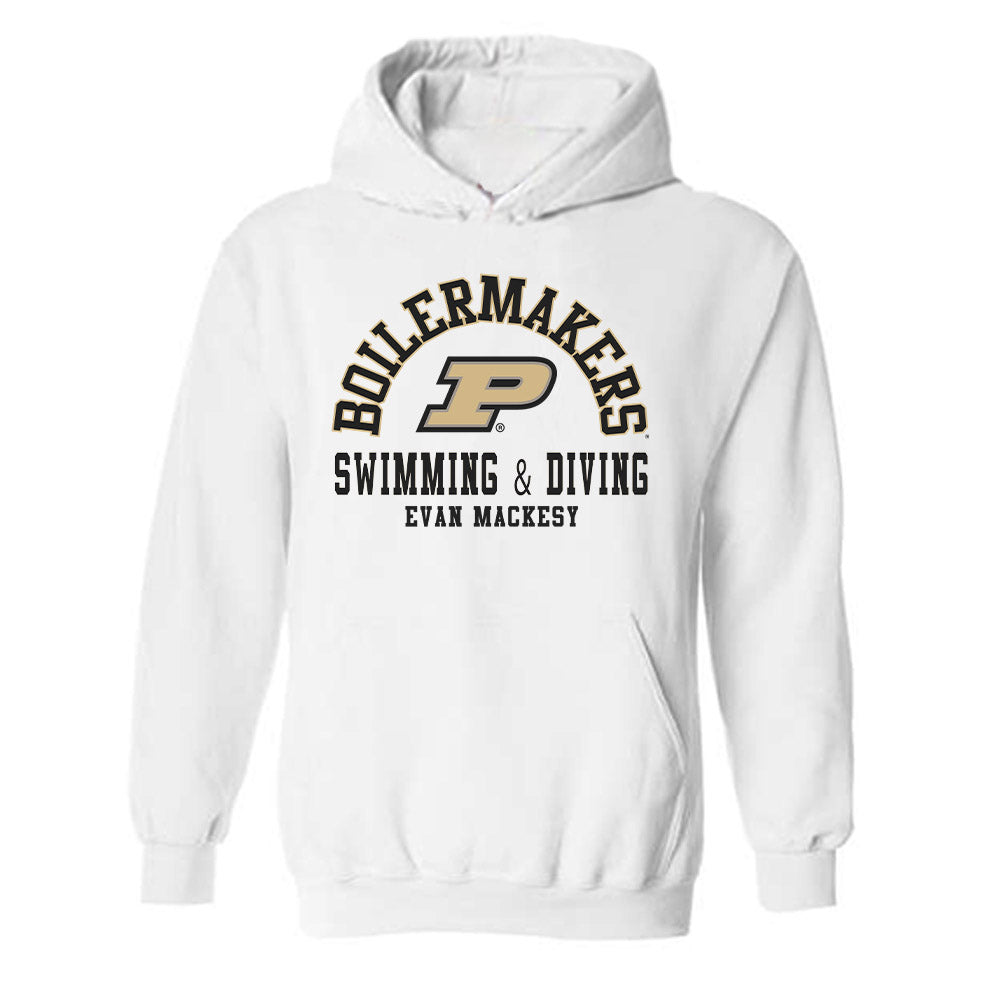 Purdue - NCAA Men's Swimming & Diving : Evan Mackesy - Classic Fashion Shersey Hooded Sweatshirt-0