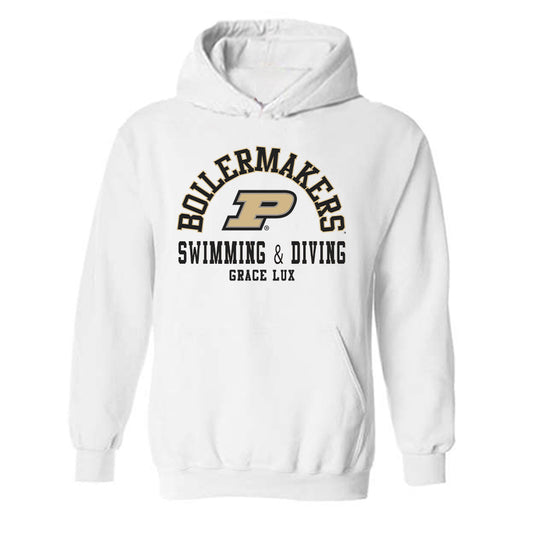 Purdue - NCAA Women's Swimming & Diving : Grace Lux - Classic Fashion Shersey Hooded Sweatshirt-0