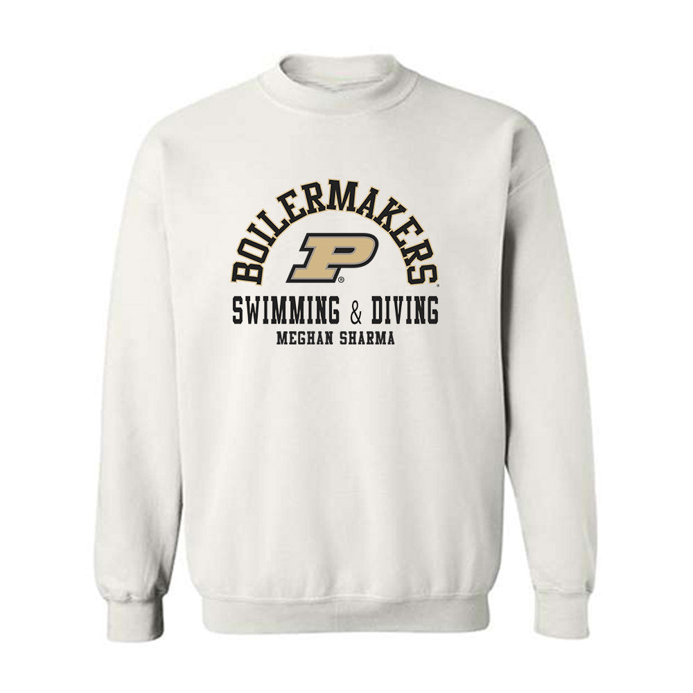 Purdue - NCAA Women's Swimming & Diving : Meghan Sharma - Classic Fashion Shersey Crewneck Sweatshirt-0