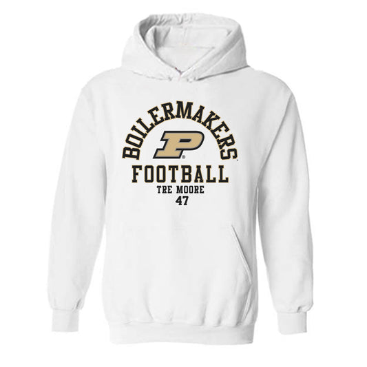 Purdue - NCAA Football : Tre Moore - Classic Fashion Shersey Hooded Sweatshirt-0