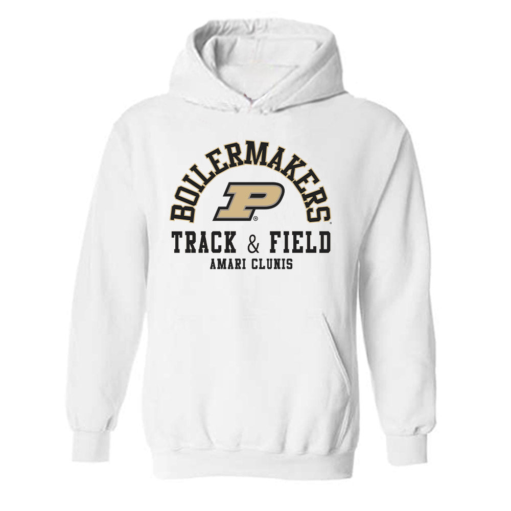 Purdue - NCAA Men's Track & Field : Amari Clunis - Classic Fashion Shersey Hooded Sweatshirt-0