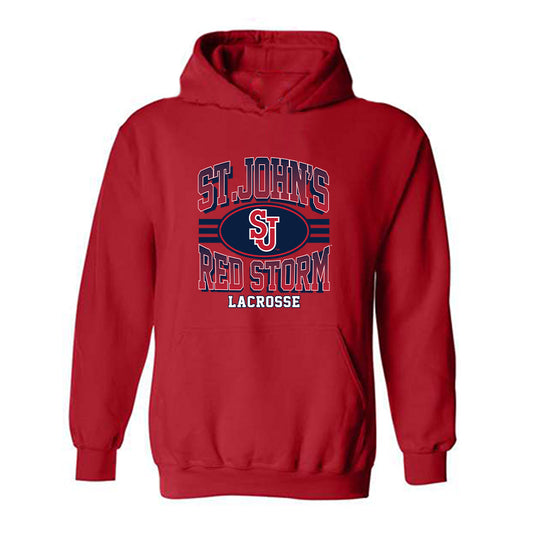 St. Johns - NCAA Men's Lacrosse : Sebastian Varallo - Classic Shersey Hooded Sweatshirt-0