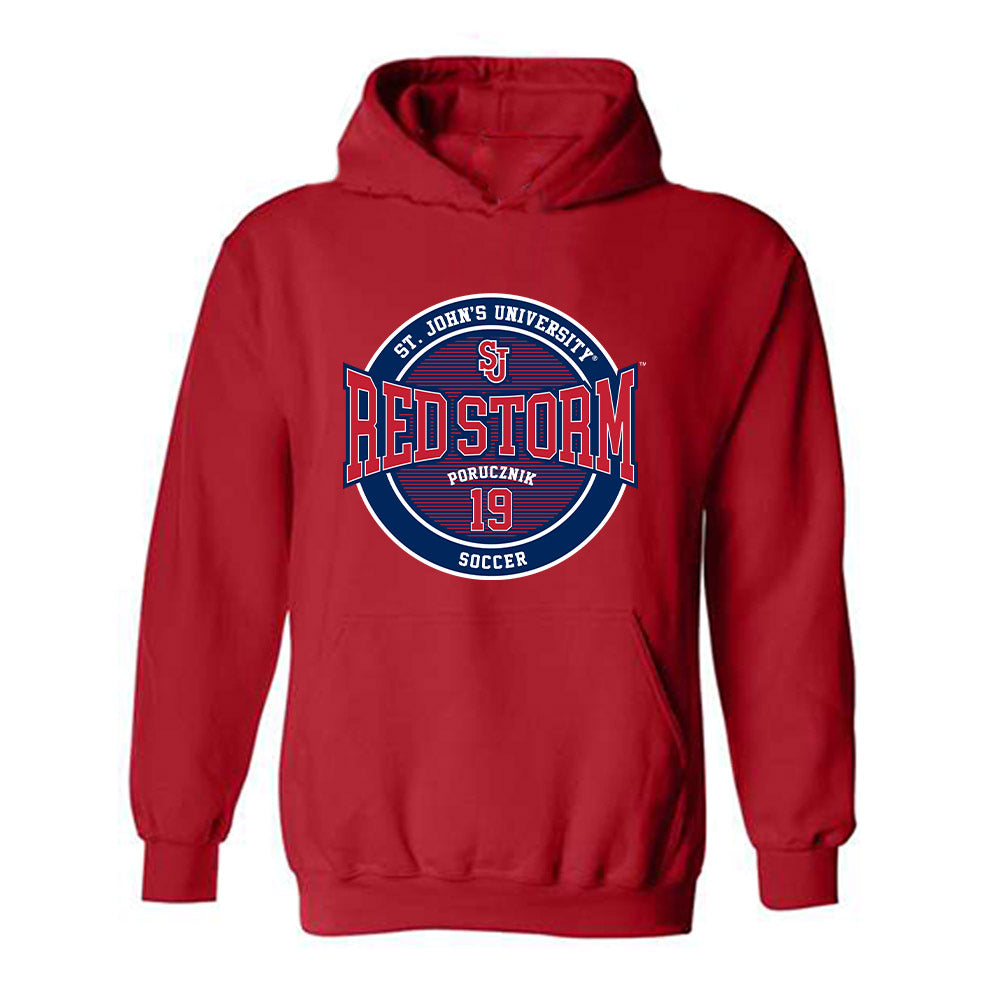 St. Johns - NCAA Men's Soccer : Andrew Porucznik - Classic Fashion Shersey Hooded Sweatshirt-0