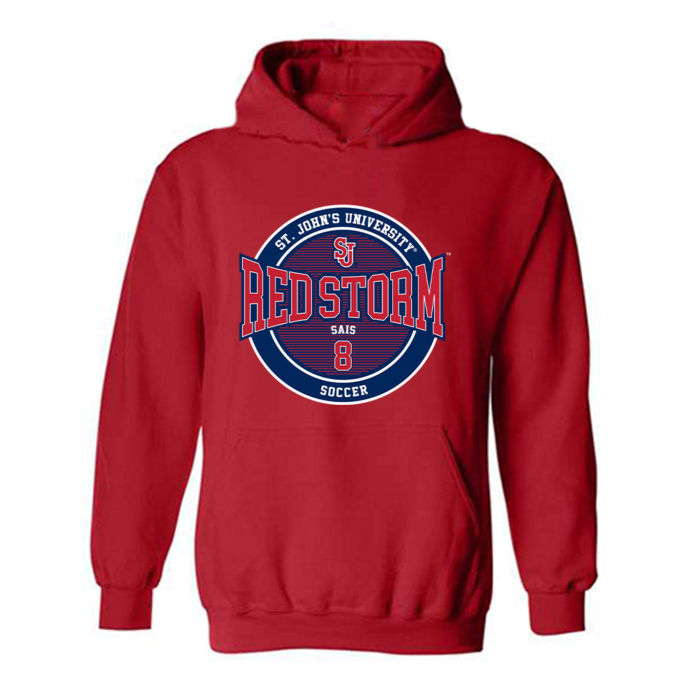 St. Johns - NCAA Men's Soccer : Jace Sais - Classic Fashion Shersey Hooded Sweatshirt-0