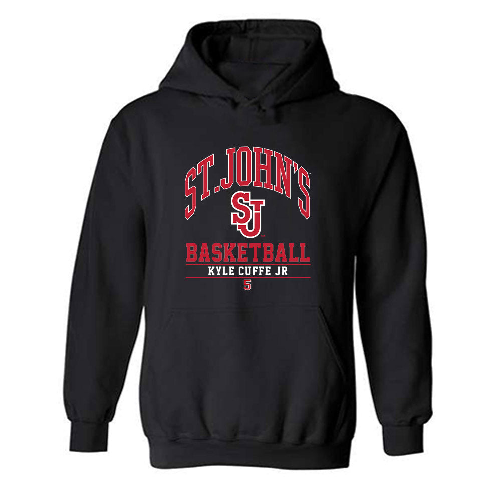 St. Johns - NCAA Men's Basketball : Kyle Cuffe Jr - Classic Fashion Shersey Hooded Sweatshirt-0