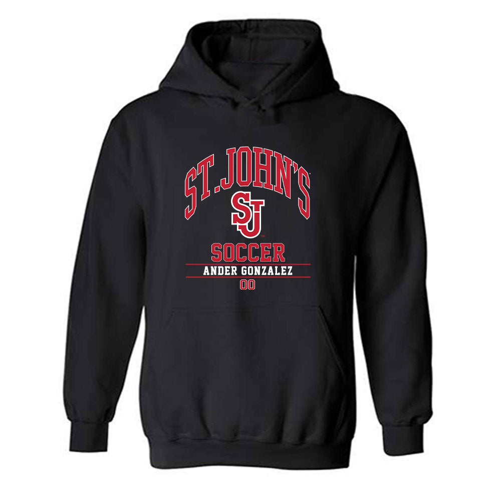 St. Johns - NCAA Men's Soccer : Ander Gonzalez - Classic Fashion Shersey Hooded Sweatshirt-0