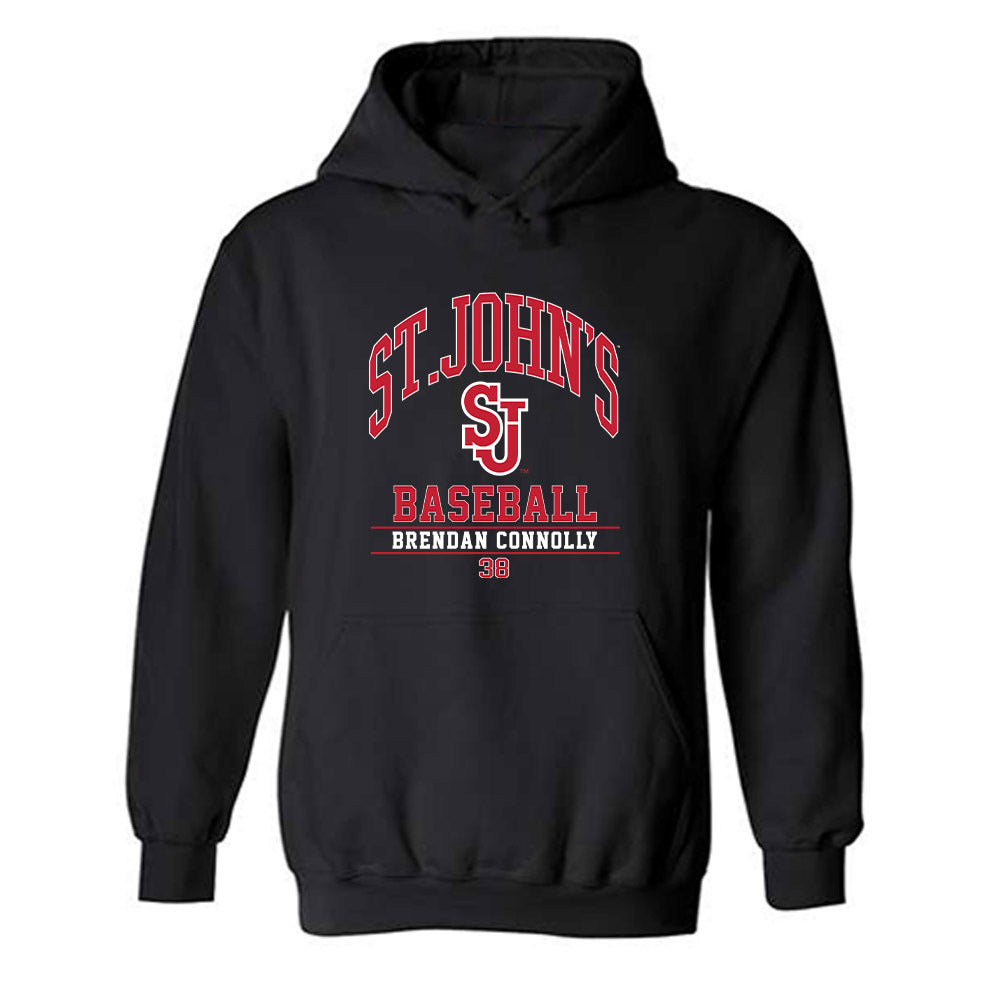 St. Johns - NCAA Baseball : Brendan Connolly - Classic Fashion Shersey Hooded Sweatshirt-0