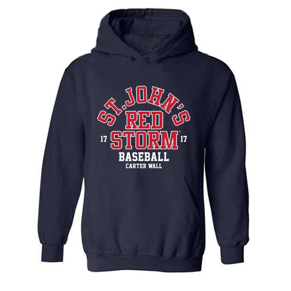 St. Johns - NCAA Baseball : Carter Wall - Classic Fashion Shersey Hooded Sweatshirt-0