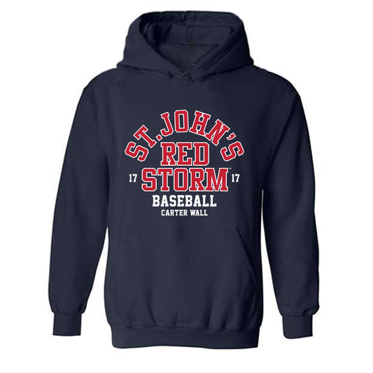 St. Johns - NCAA Baseball : Carter Wall - Classic Fashion Shersey Hooded Sweatshirt-0