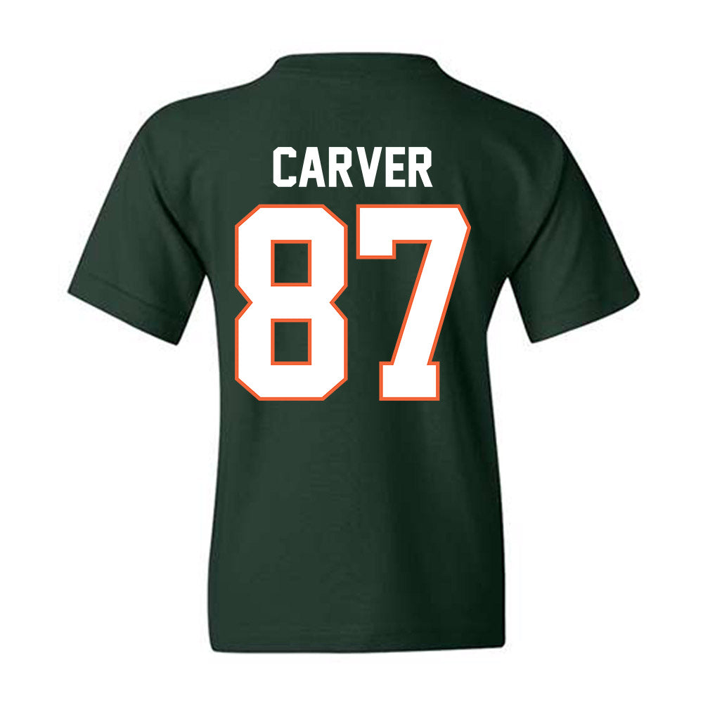Miami - NCAA Football : Hunter Carver - Classic Shersey Youth T-Shirt-1