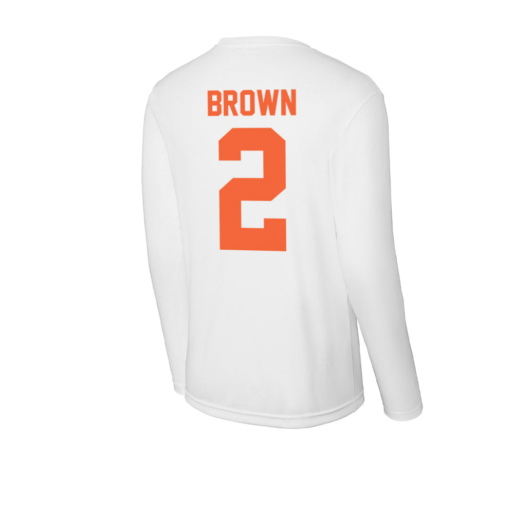 Miami - NCAA Football : Damari Brown - Classic Shersey Activewear Long Sleeve T-Shirt-1