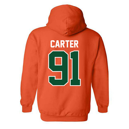 Miami - NCAA Football : Jarquez Carter - Classic Shersey Hooded Sweatshirt-1