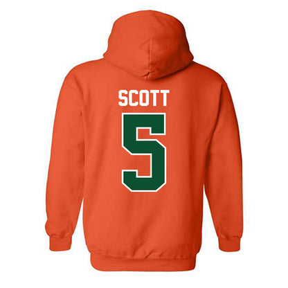 Miami - NCAA Football : Justin Scott - Classic Shersey Hooded Sweatshirt-1