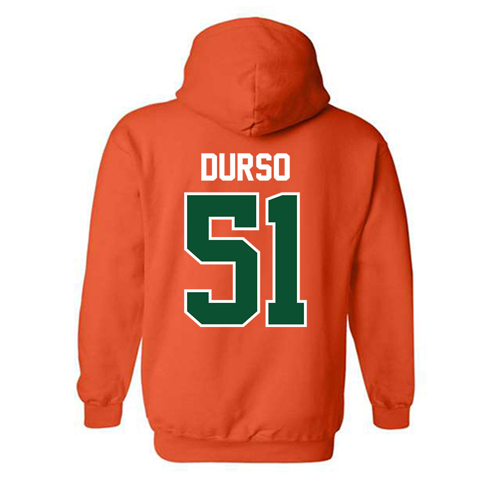 Miami - NCAA Baseball : Jack Durso - Classic Shersey Hooded Sweatshirt-1