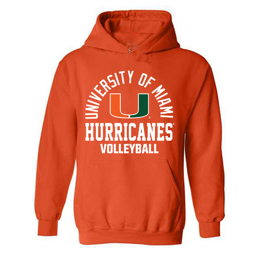 Miami - NCAA Women's Volleyball : Denitsa Angelova - Classic Shersey Hooded Sweatshirt-0