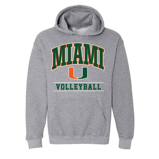 Miami - NCAA Women's Volleyball : Denitsa Angelova - Classic Shersey Hooded Sweatshirt-0