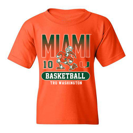 Miami - NCAA Men's Basketball : Tru Washington - Classic Fashion Shersey Youth T-Shirt-0