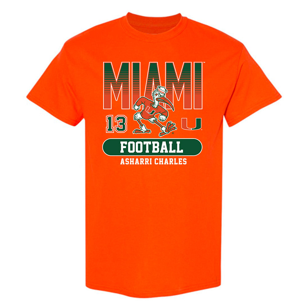 Miami - NCAA Football : Asharri Charles - Classic Fashion Shersey T-Shirt-0