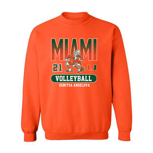 Miami - NCAA Women's Volleyball : Denitsa Angelova - Classic Fashion Shersey Crewneck Sweatshirt-0