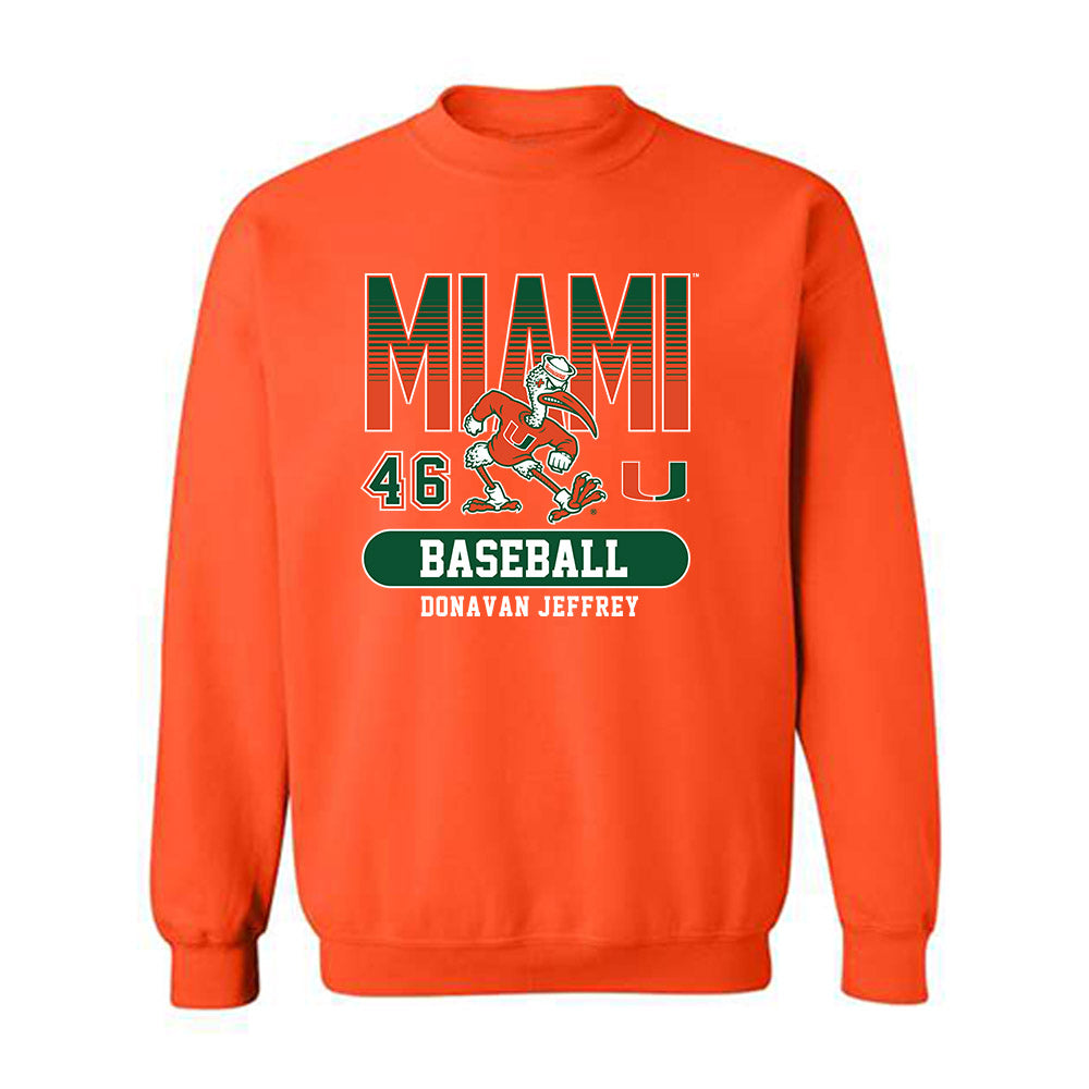 Miami - NCAA Baseball : Donavan Jeffrey - Classic Fashion Shersey Crewneck Sweatshirt-0