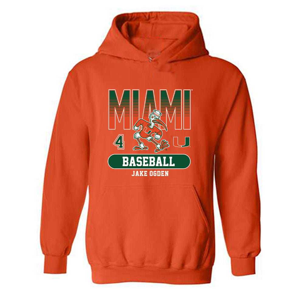 Miami - NCAA Baseball : Jake Ogden - Classic Fashion Shersey Hooded Sweatshirt-0