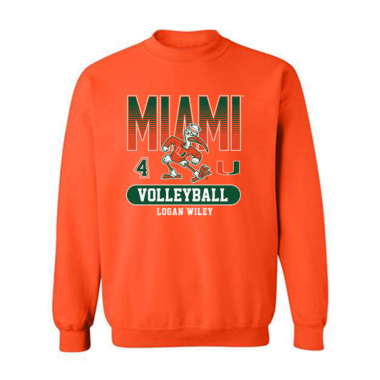 Miami - NCAA Women's Volleyball : Logan Wiley - Classic Fashion Shersey Crewneck Sweatshirt-0