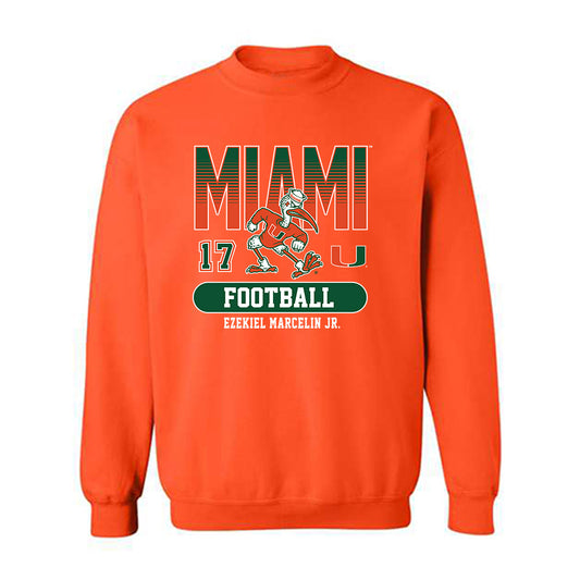 Miami - NCAA Football : Ezekiel Marcelin Jr. - Classic Fashion Shersey Crewneck Sweatshirt-0