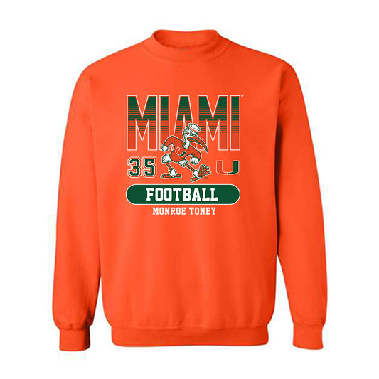 Miami - NCAA Football : Monroe Toney - Classic Fashion Shersey Crewneck Sweatshirt-0