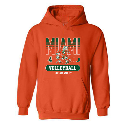 Miami - NCAA Women's Volleyball : Logan Wiley - Classic Fashion Shersey Hooded Sweatshirt-0