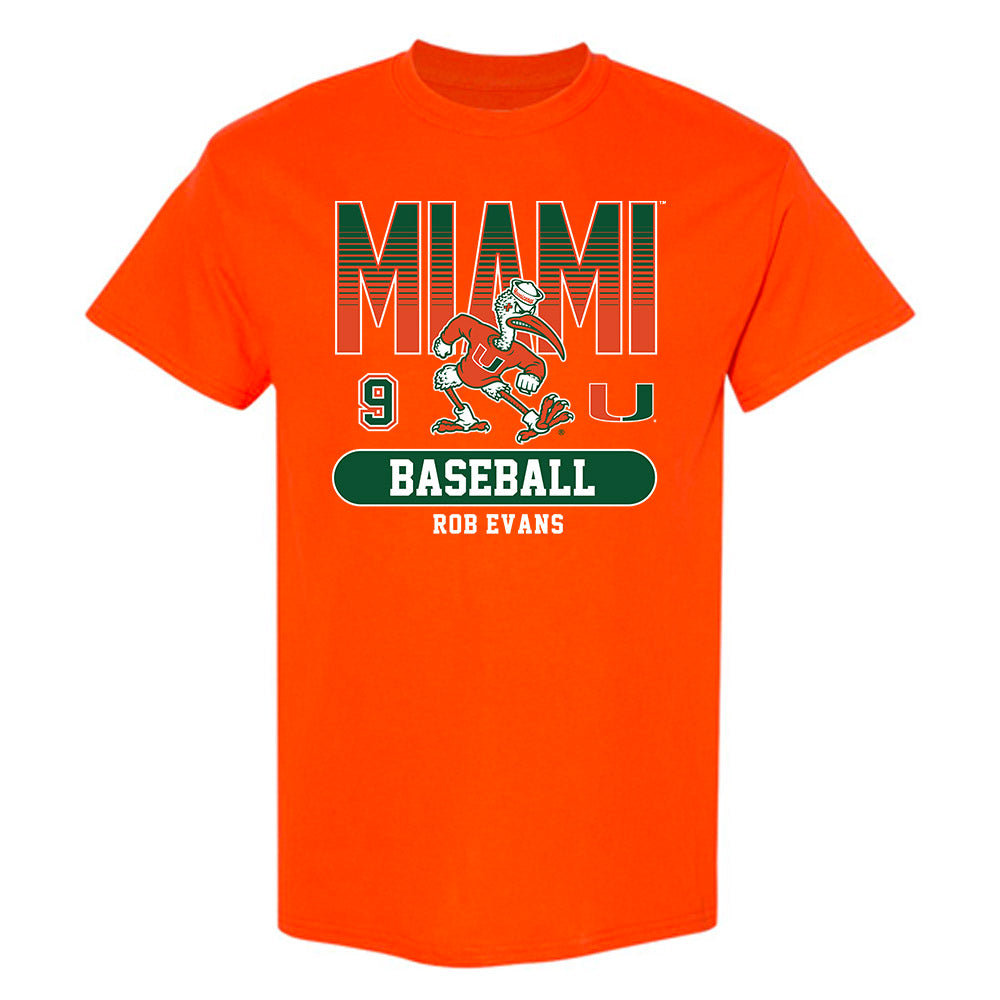 Miami - NCAA Baseball : Rob Evans - Classic Fashion Shersey T-Shirt-0