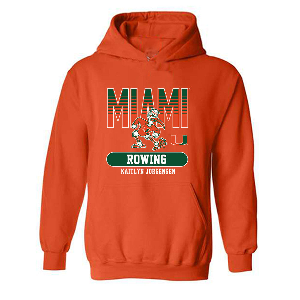 Miami - NCAA Women's Rowing : Kaitlyn Jorgensen - Classic Fashion Shersey Hooded Sweatshirt-0