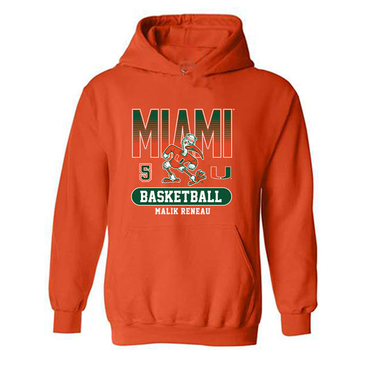 Miami - NCAA Men's Basketball : Malik Reneau - Classic Fashion Shersey Hooded Sweatshirt-0