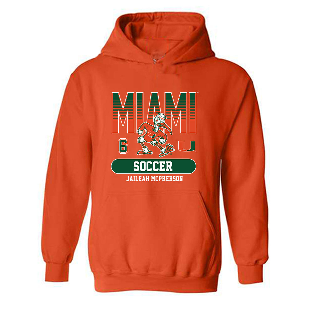 Miami - NCAA Women's Soccer : Jaileah Mcpherson - Classic Fashion Shersey Hooded Sweatshirt-0