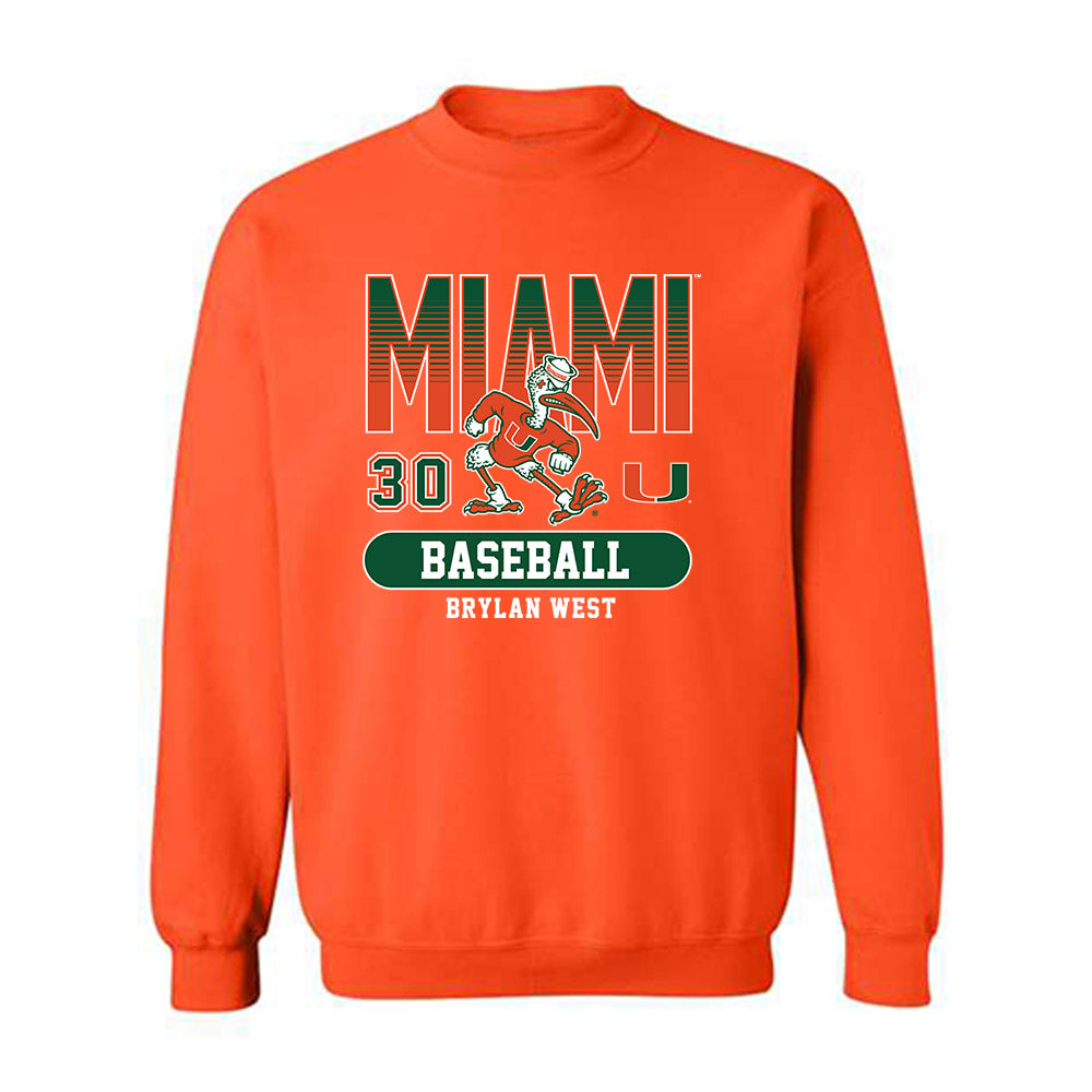 Miami - NCAA Baseball : Brylan West - Classic Fashion Shersey Crewneck Sweatshirt-0