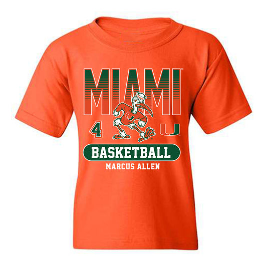 Miami - NCAA Men's Basketball : Marcus Allen - Classic Fashion Shersey Youth T-Shirt-0