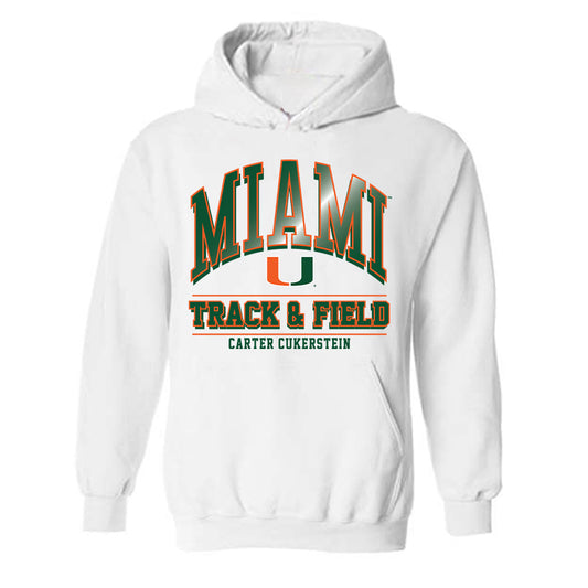 Miami - NCAA Men's Track & Field : Carter Cukerstein - Classic Fashion Shersey Hooded Sweatshirt-0
