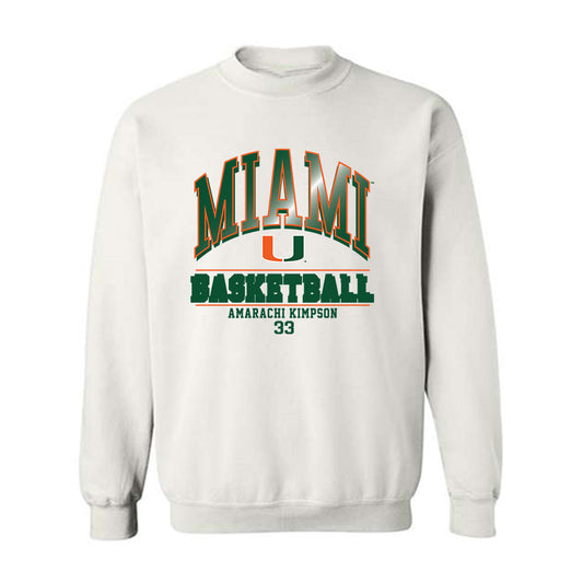 Miami - NCAA Women's Basketball : Amarachi Kimpson - Classic Fashion Shersey Crewneck Sweatshirt-0