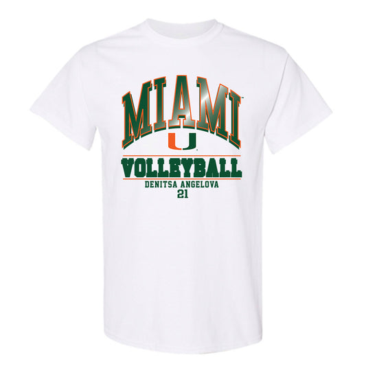 Miami - NCAA Women's Volleyball : Denitsa Angelova - Classic Fashion Shersey T-Shirt-0