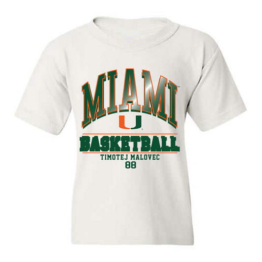 Miami - NCAA Men's Basketball : Timotej Malovec - Classic Fashion Shersey Youth T-Shirt-0