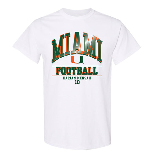 Miami - NCAA Football : Darian Mensah - Classic Fashion Shersey T-Shirt-0