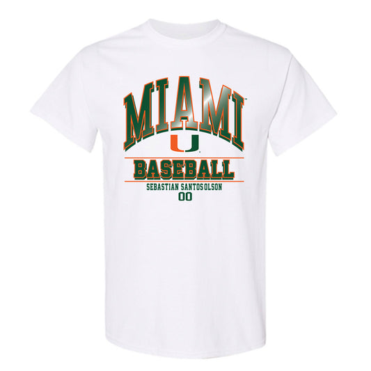 Miami - NCAA Baseball : Sebastian Santos-Olson - Classic Fashion Shersey T-Shirt-0