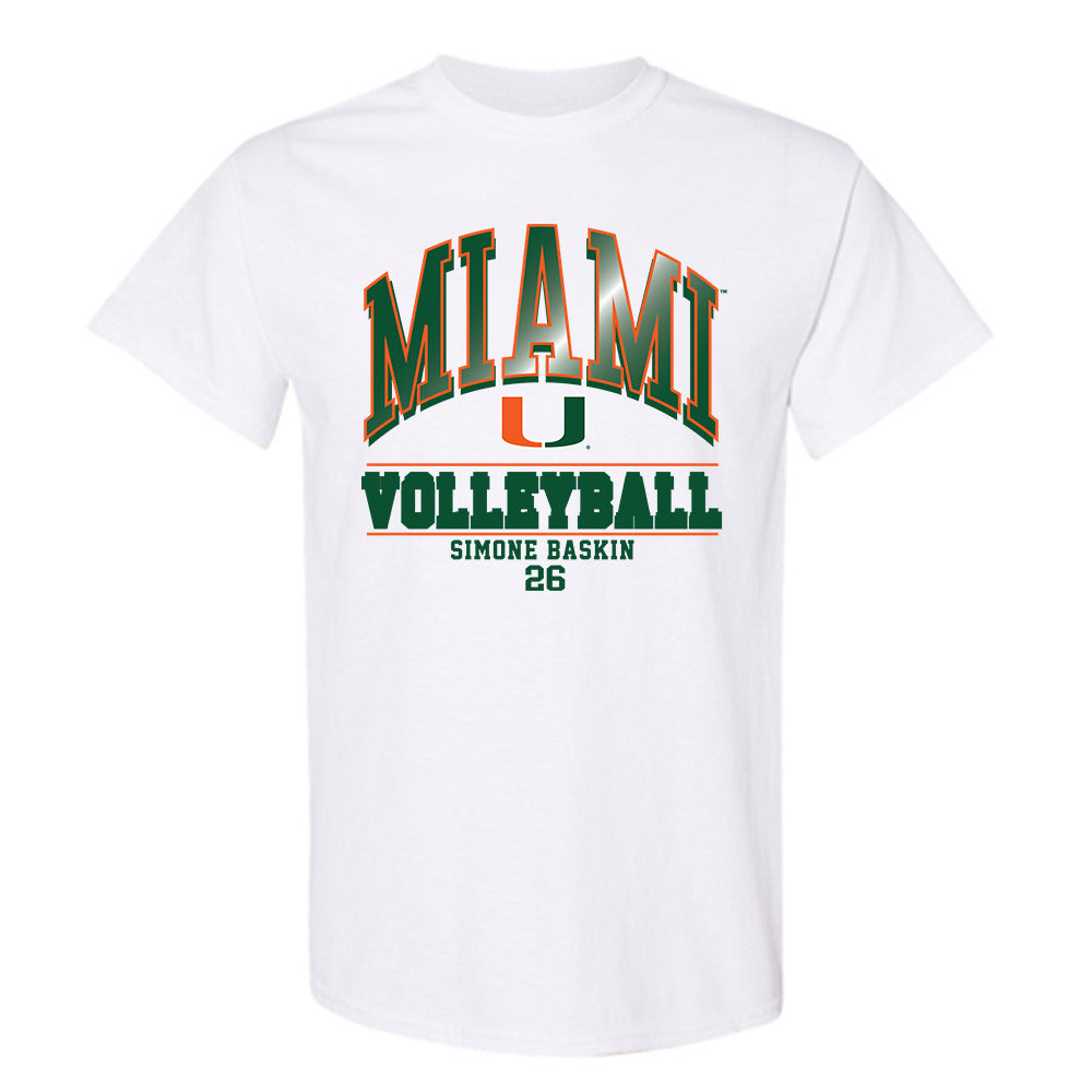 Miami - NCAA Women's Volleyball : Simone Baskin - Classic Fashion Shersey T-Shirt-0
