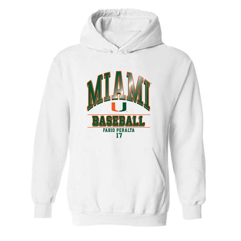 Miami - NCAA Baseball : Fabio Peralta - Classic Fashion Shersey Hooded Sweatshirt-0
