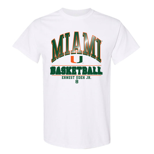 Miami - NCAA Men's Basketball : Ernest Udeh Jr. - Classic Fashion Shersey T-Shirt-0