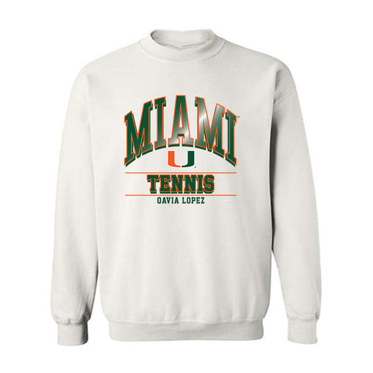 Miami - NCAA Women's Tennis : Qavia Lopez - Classic Fashion Shersey Crewneck Sweatshirt-0