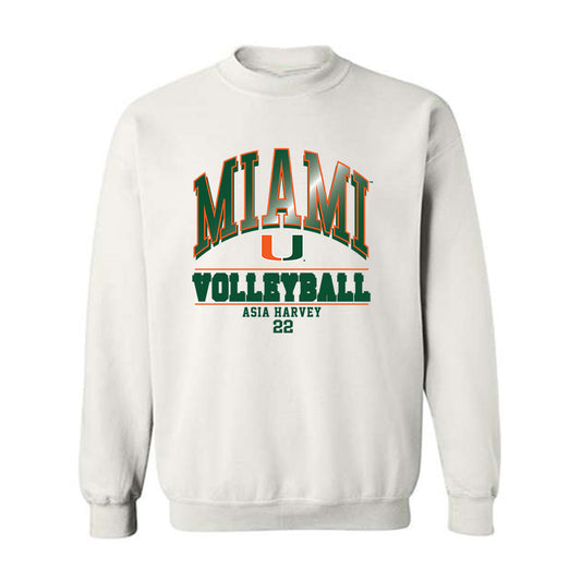 Miami - NCAA Women's Volleyball : Asia Harvey - Classic Fashion Shersey Crewneck Sweatshirt-0