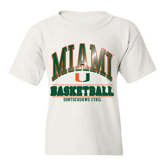 Miami - NCAA Men's Basketball : Somtochukwu Cyril - Classic Fashion Shersey Youth T-Shirt-0