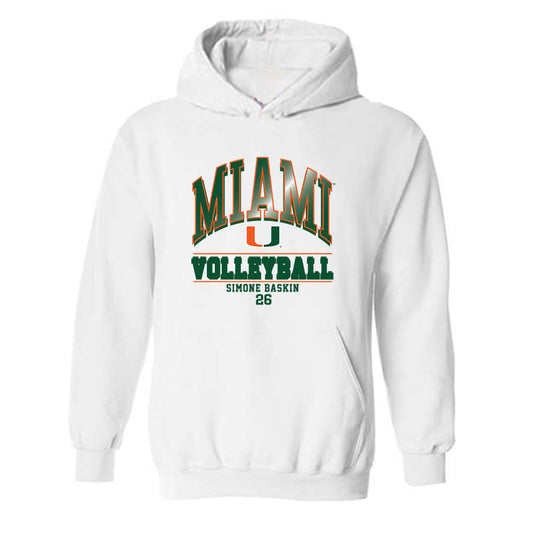 Miami - NCAA Women's Volleyball : Simone Baskin - Classic Fashion Shersey Hooded Sweatshirt-0