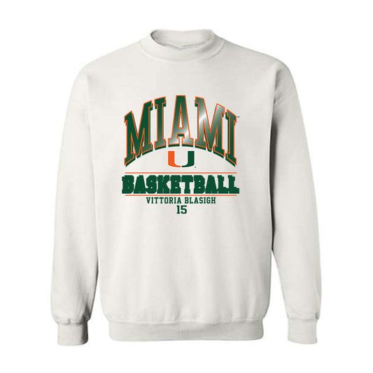 Miami - NCAA Women's Basketball : Vittoria Blasigh - Classic Fashion Shersey Crewneck Sweatshirt-0
