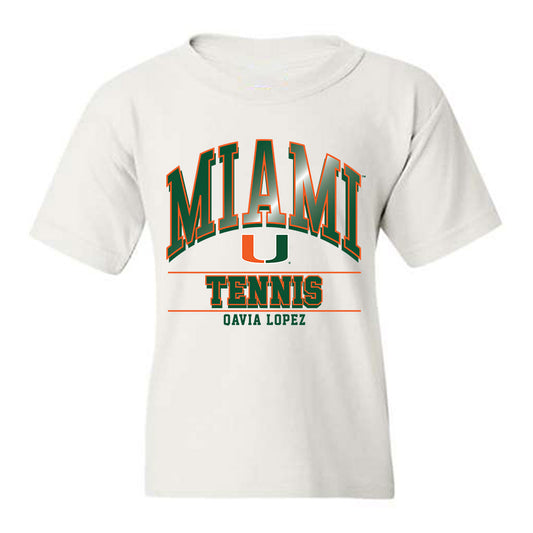 Miami - NCAA Women's Tennis : Qavia Lopez - Classic Fashion Shersey Youth T-Shirt-0